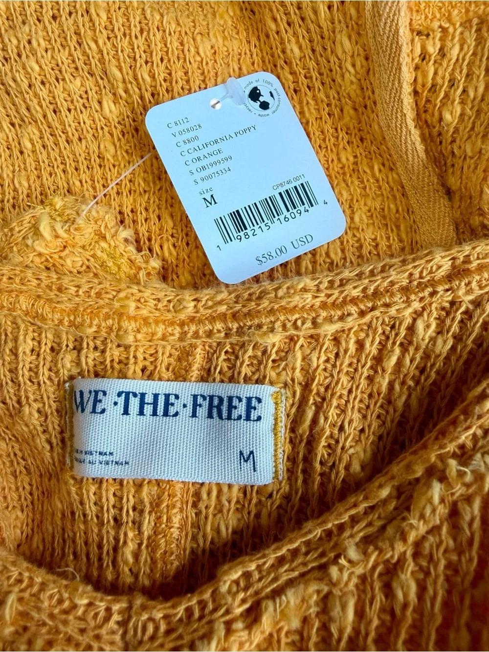 Free People We The Free California Poppy Knit Tank Top Medium NWT